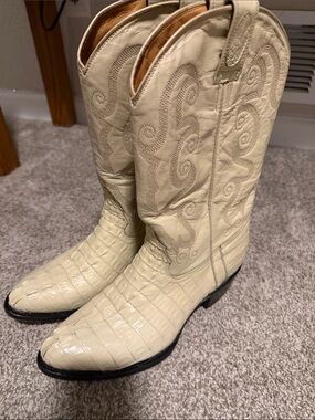 Men Western Hornback American  Genuine Alligator Boots 👢
